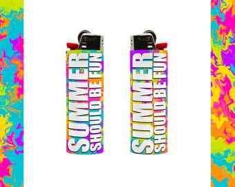 Encendedor Bic Summer House / Encendedor Bravo Kyle Cooke Summer Should Be Fun / Encendedor con cita de Summer House / Nuevos colores neón