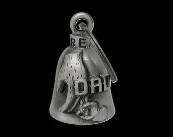 Engraved Bell Holding Dad's Finger Motorcycle Bell, for Good Luck Charm, Father's Day Gifts