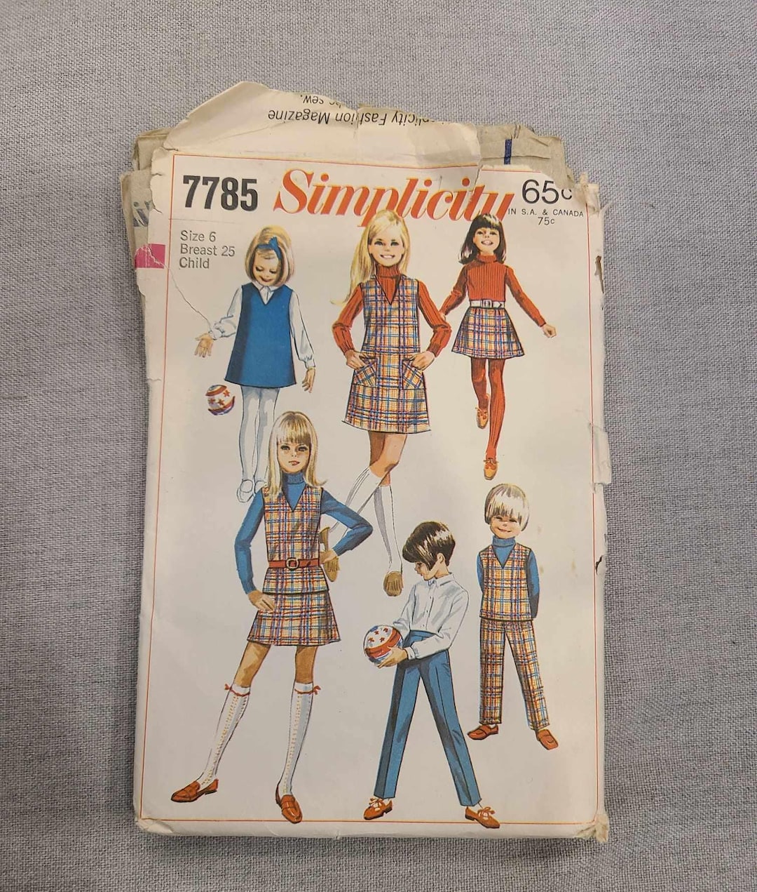 Simplicity 7785 Children's Sewing Pattern Circa 1960 - Etsy Israel