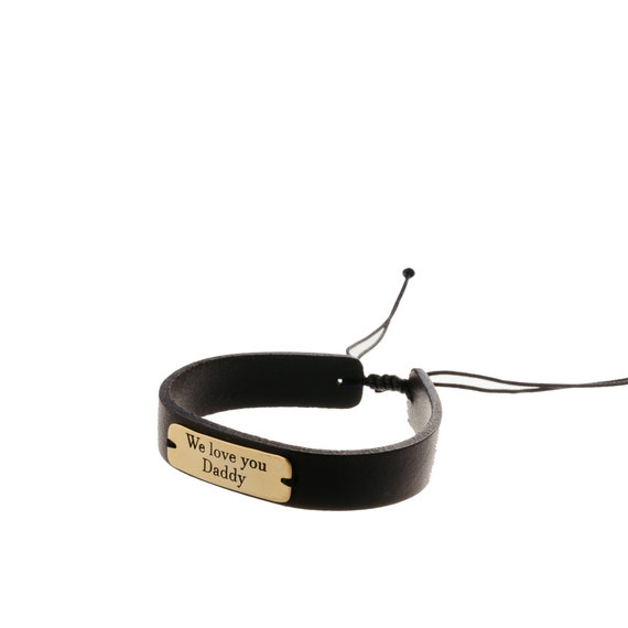 Engraved Men Cord Bracelet, Adjustable Bracelet for Him