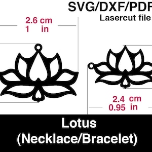 Lotusbloembestand voor lasercut DWG/SVG/PDF formaat aanpasbaar Perfect voor het snijden van houten of leren armbanden/kettingen