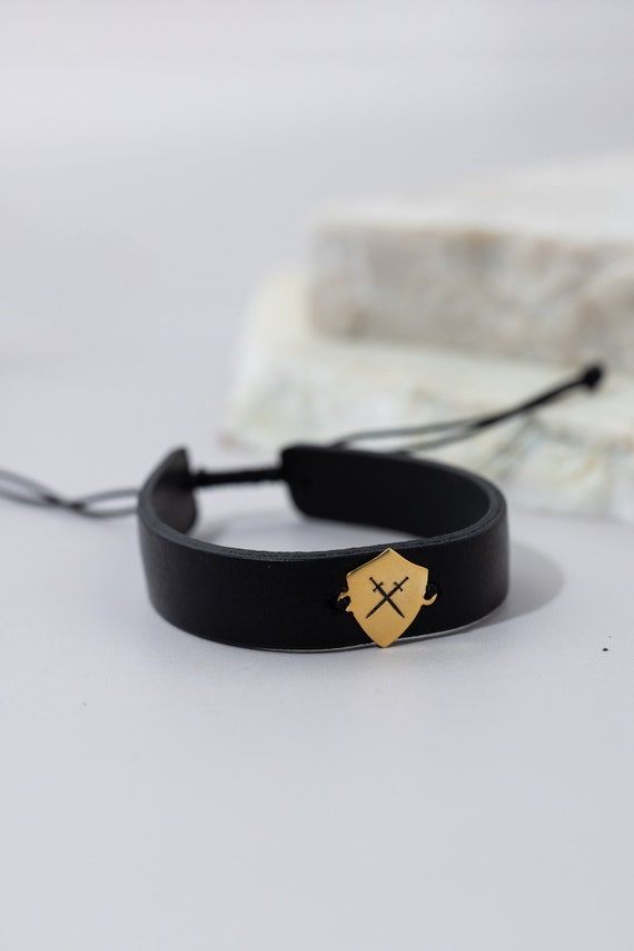アクセサリー 18k(750) engraved adjustable bracelet Swords Engraving 18k Gold/silver Plated Brass on Real