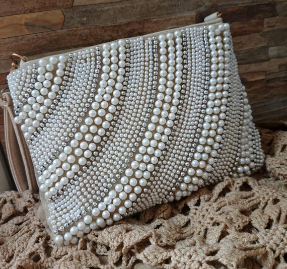 Braut tasche Perlenstickerei tasche handgemacht perlen bunt perlen