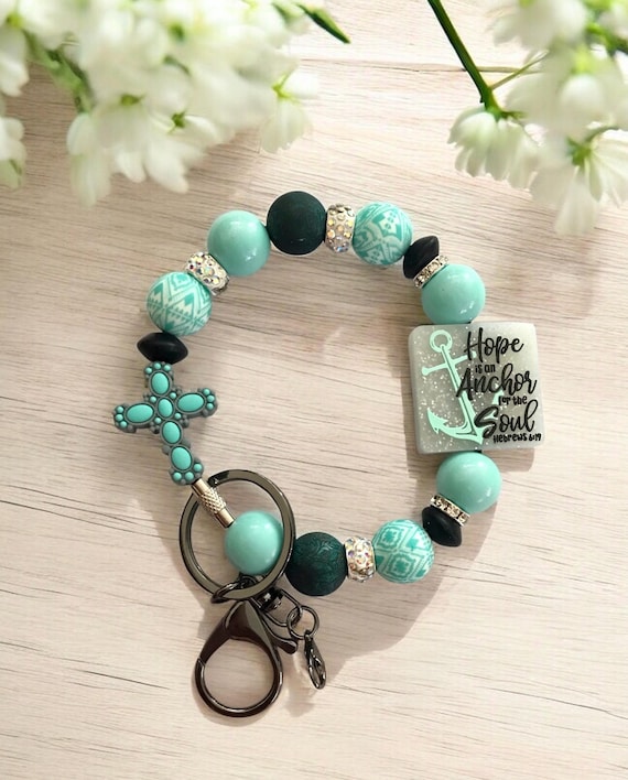 Beaded keychain wristlet, phone charm, phone accessories