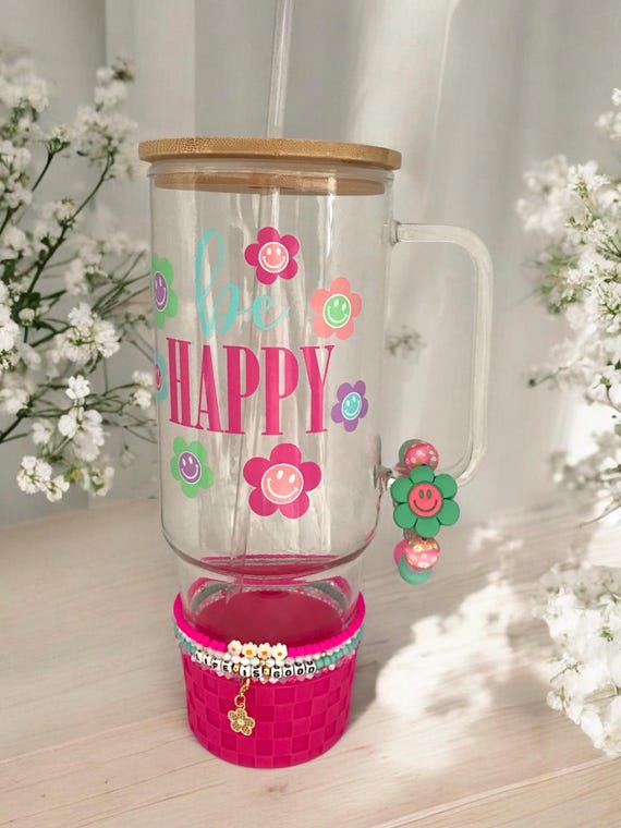 Decorated glass tumbler