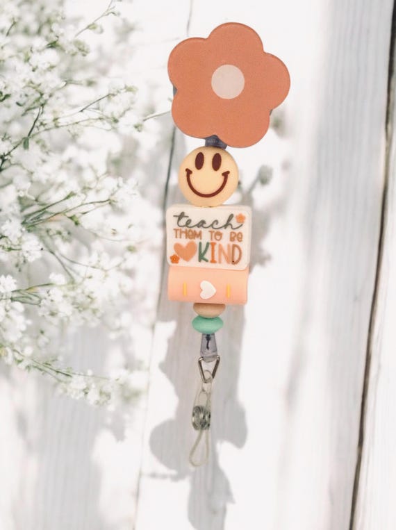 Beaded Teacher badge reel