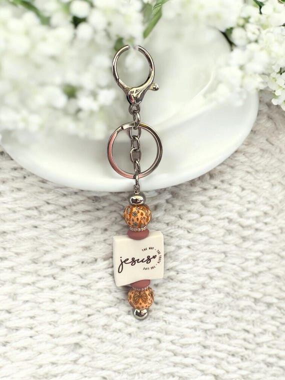Beaded Religious keychain