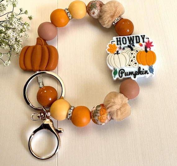 Fall keychain wristlet, Fall phone charm