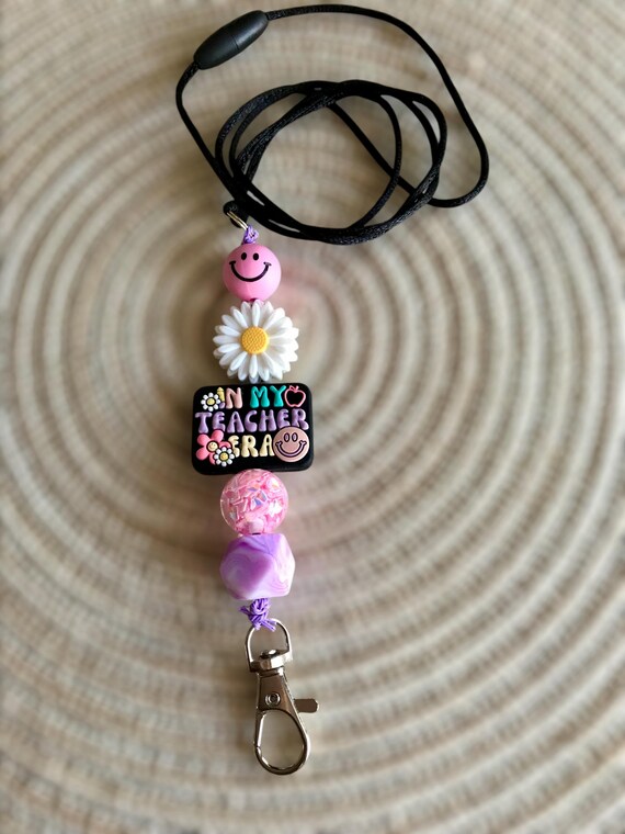 Beaded Teacher lanyards, Teacher lanyards, Teacher accessories, Teacher gifts, handmade beaded accessories