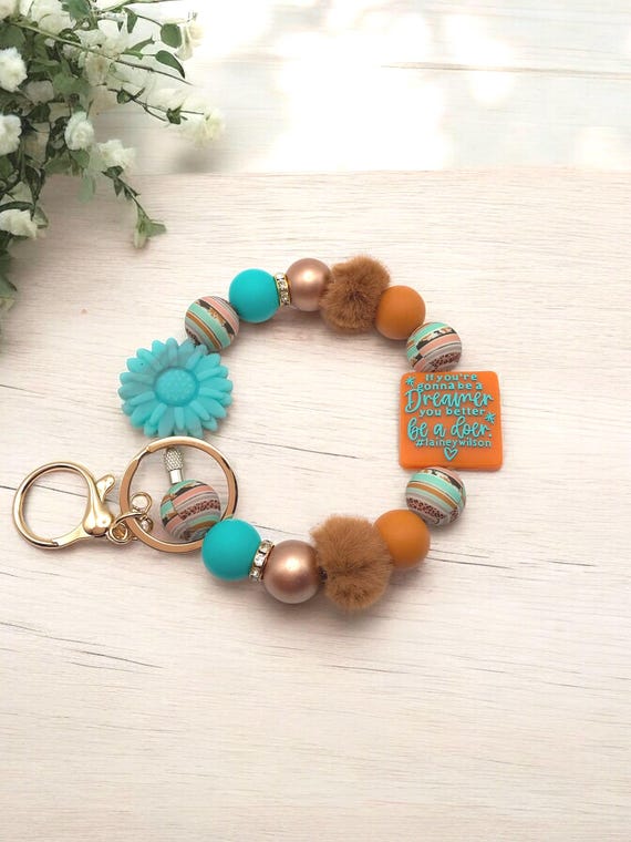 Beaded keychain wristlet, phone charm, phone accessories
