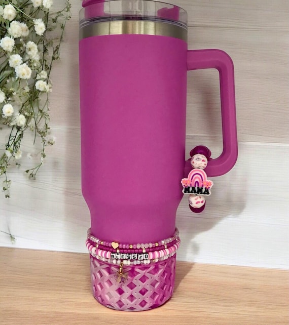 Decorated Mom Themed Tumbler, Tumblers with accessories