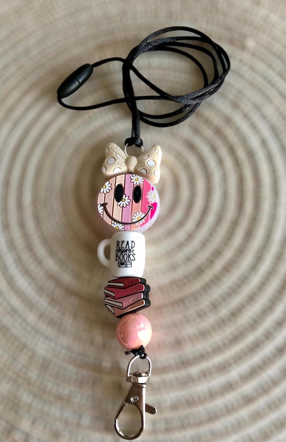Beaded teacher lanyard, teacher accessories, teacher gifts, lanyards