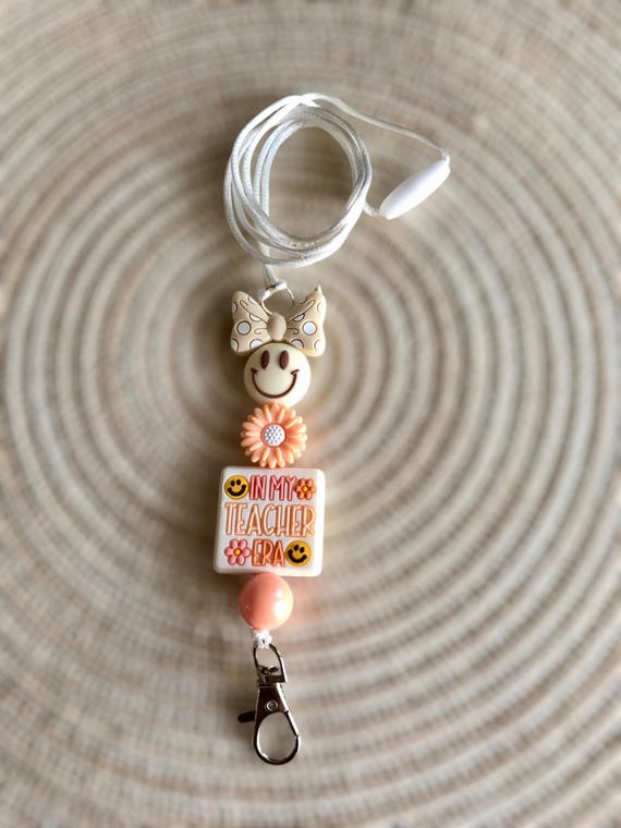 Beaded Teacher lanyard, beaded lanyard, teacher accessories, beaded accessories