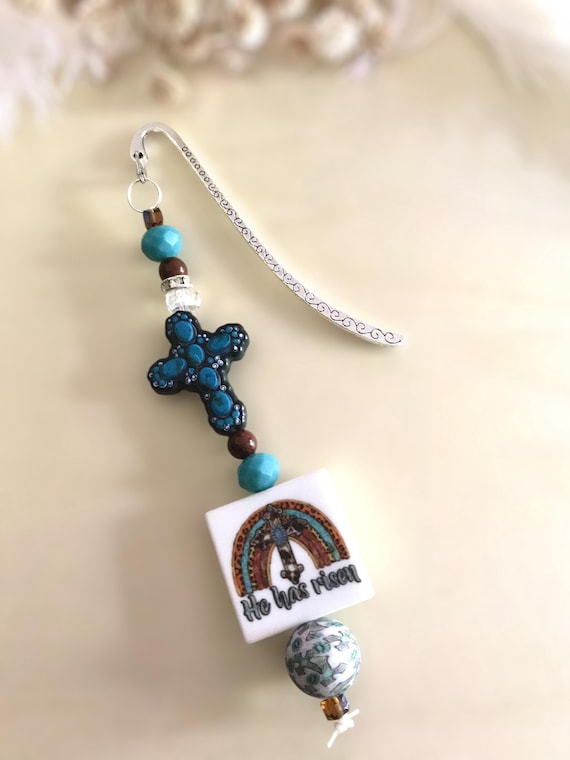 Religious book marks, handmade bookmarks, beaded bookmarks, book accessories, handmade accessories, cross bookmark