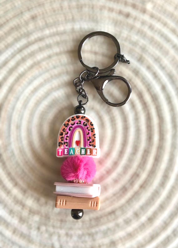 Beaded teacher keychain, beaded keychain, teacher gifts, teacher accessories