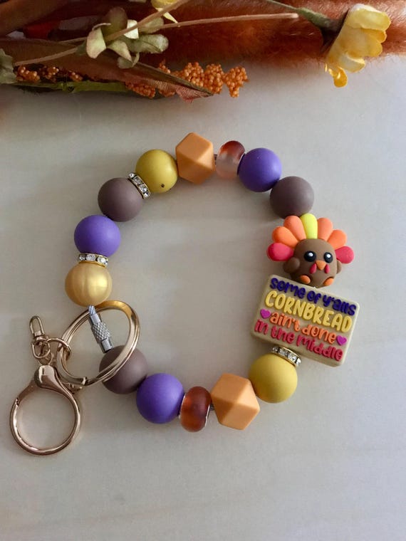 Turkey accessories, fall wristlet, fall keychain, phone charms, fall accessories, phone accessories, funny fall accessories