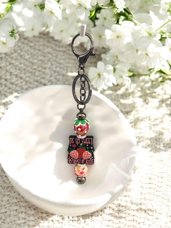 Beaded Religious keychain