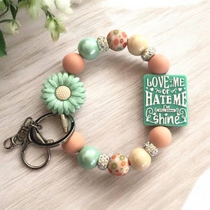 Beaded keychain wristlet, phone charm