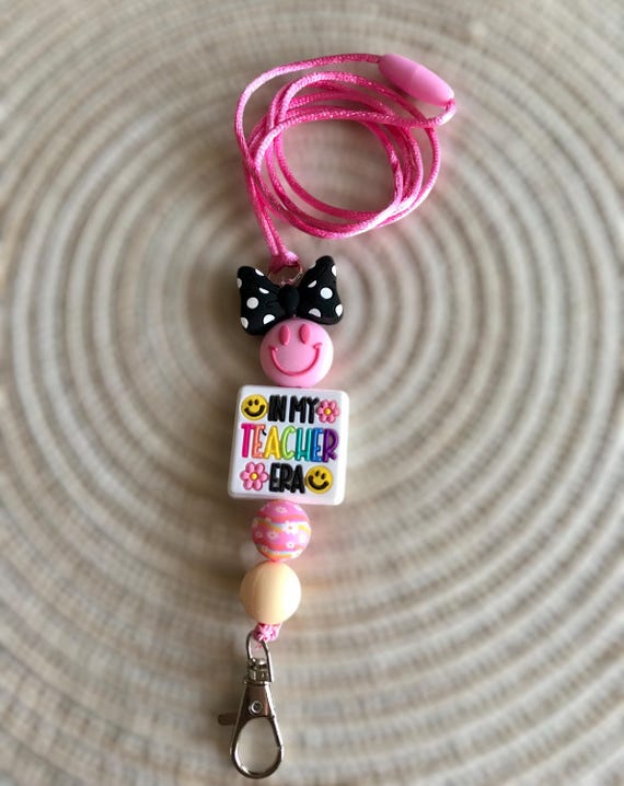 Beaded Teacher lanyard, teacher accessories, beaded lanyards,