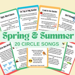 Filastrocche primaverili/estive e canzoni per il Circle Time da scaricare digitalmente, canzoni per la scuola materna, schede di canzoni, canzoni per l'asilo, canzoni sulla sicurezza
