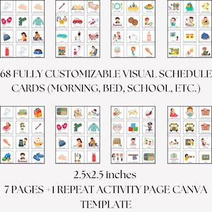 Customizable Visual Schedule Cards: Daily Routine Canva Template