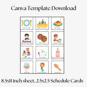 Customizable Visual Schedule Cards: Daily Routine Canva Template - Etsy