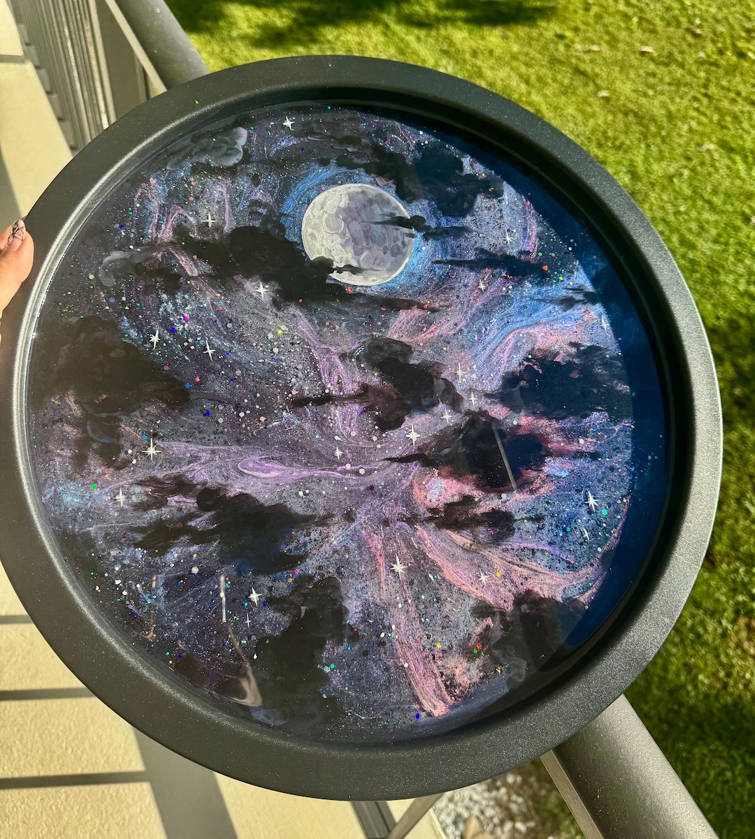 Gothic Galaxy Resin Table – Handcrafted Cosmic Art Coffee Table