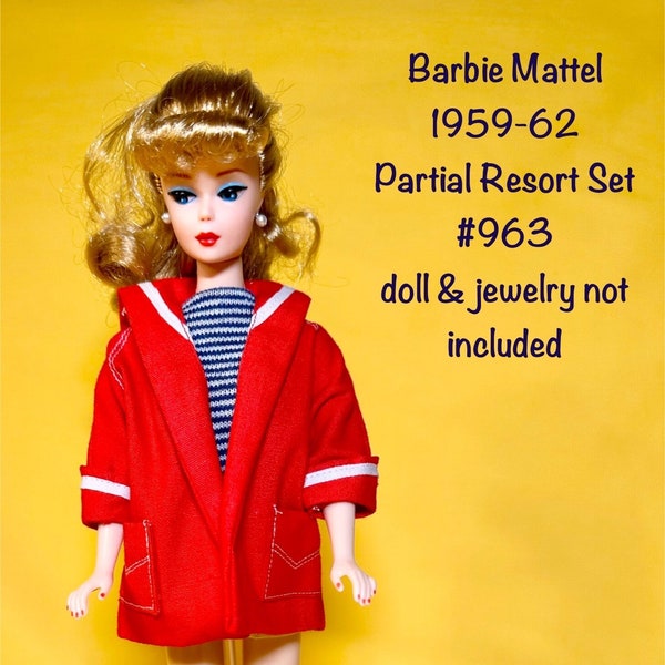 Early 1960’s Barbie Vintage Clothes Barbie by Mattel. Excellent condition Barbie 1959-62 Resort Set #963 Jacket Top and Short