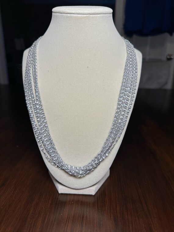 Vintage costume jewelry silver tone link chain  n… - image 10