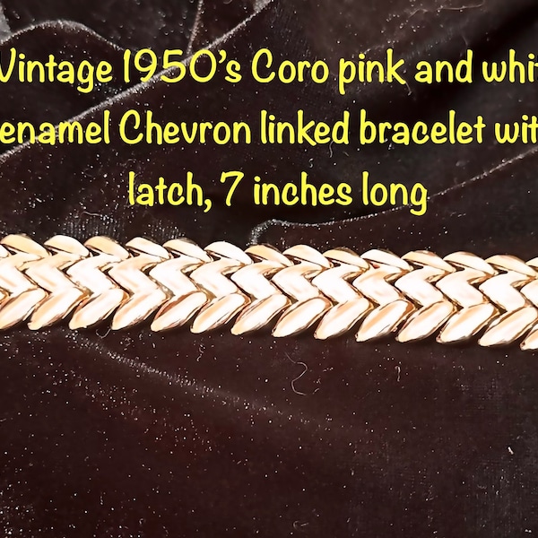 Vintage 1950s Caro bracelet large linked bows 7 inches long closed, vintage jewelry  marked from famous Caro