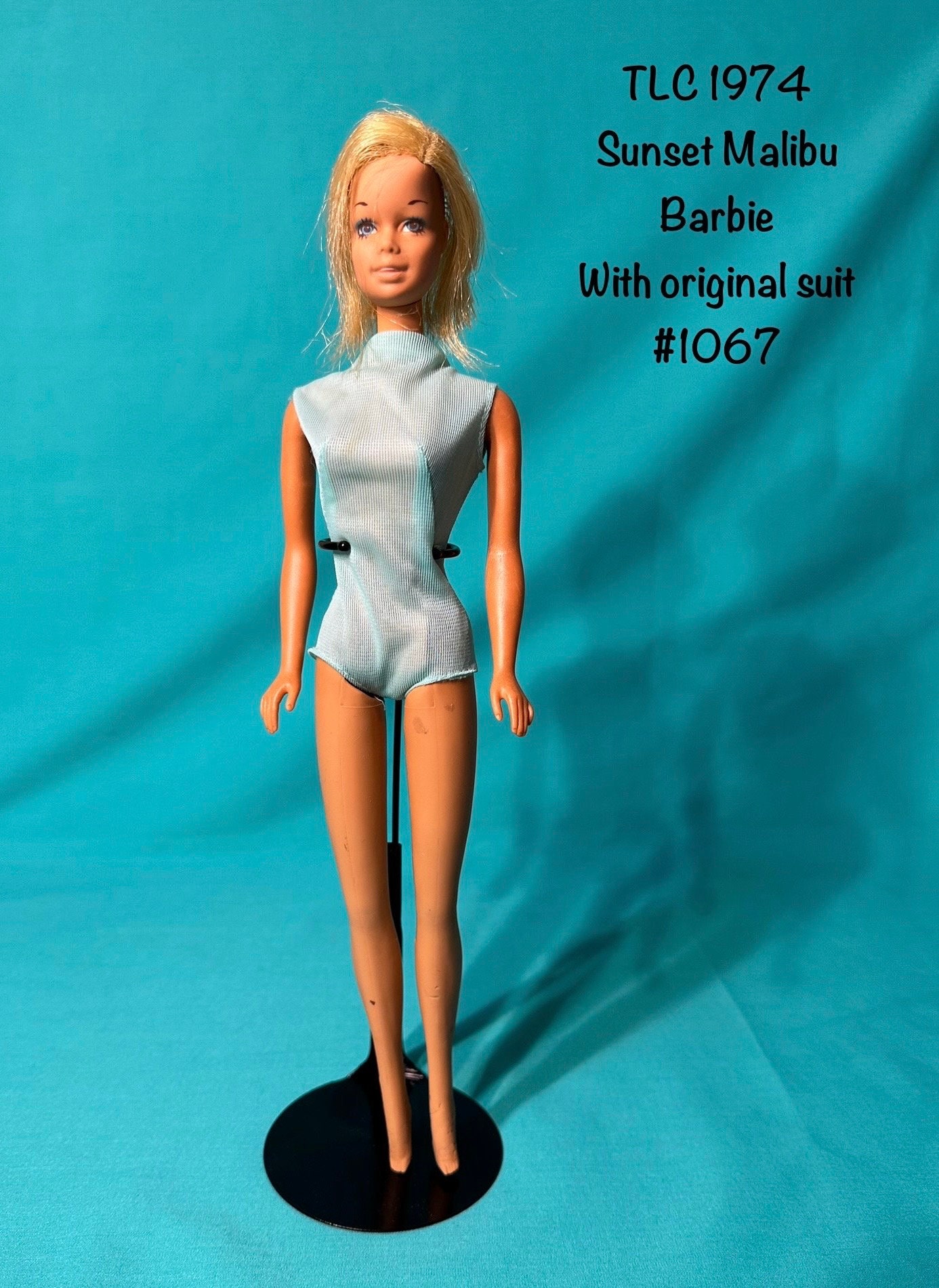 1970's Barbie Sunset Malibu Barbie Doll Needs TLC 1974 #1067 Doll