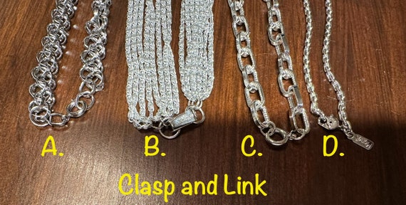 Vintage costume jewelry silver tone link chain  n… - image 2