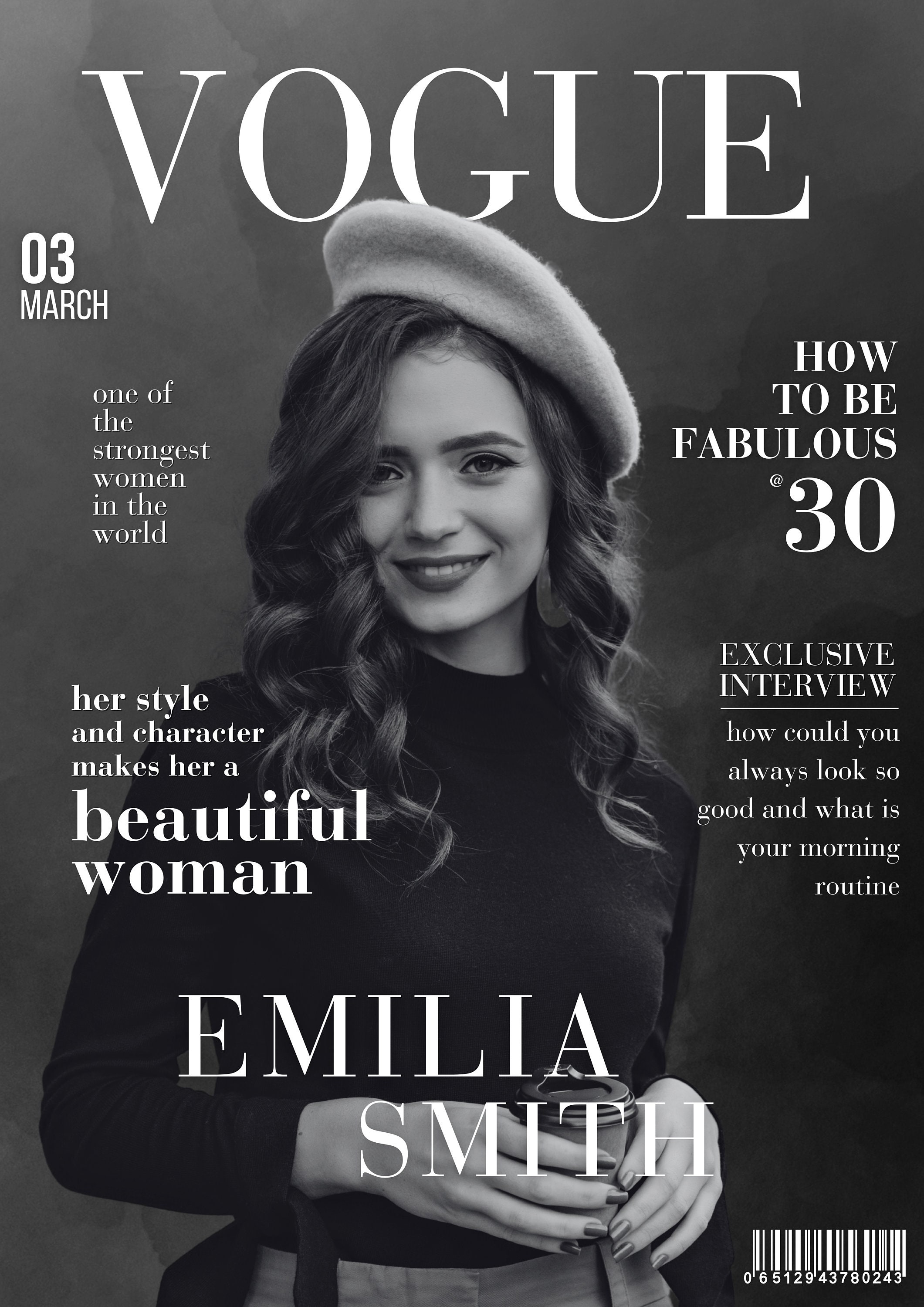 Fashion Magazine Cover Template, Easy DIY Birthday Poster, Custom Magazine Covers, Fully