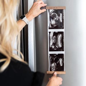 Sonogram Frame in Walnut - Ultrasound Picture Frame - Magnetic Refrigerator Frame for Baby Ultrasound Photos - Sonogram Gift Sonogram Magnet