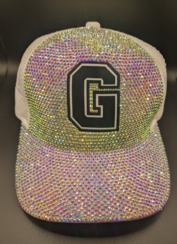 Rhinestone Trucker Hat With Initial Letter of Your Choice  display picture 2
