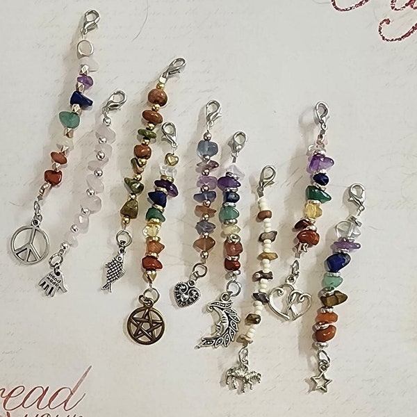 Healing Phone Crystals-Zipper Charms-Purse Jewelry-Crystal glamour-metaphysical charms-Healing Gemstones-Jacket trinket-backpack charms