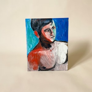 Petit tableau original vintage, portrait vintage, petit tableau