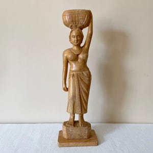 Vintage wooden sculpture, primitive figurine