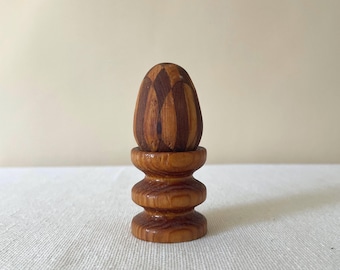 Vintage miniature marquetry egg