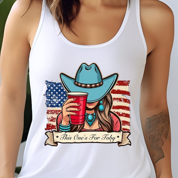 This One's for Toby Tank, Toby Keith Tribute Racerback Tank, Country Music Tank, In memory of Toby Keith, Country Thunder, Toby Keith Merch