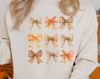 Retro Fall Coquette Bow Pumpkin Spice Girl sweatshirt Autumn Pumpkin Patch Its Fall Yall Tis The Season Shirt Gift Happy fall yall shirt