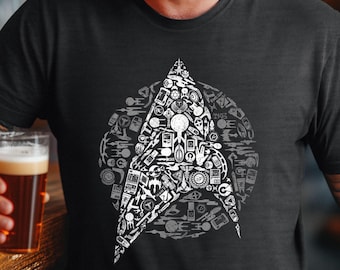 Trekkie T-Shirt | Trekker Father's Day Gift, Trekkie Gift for Dad, Star Sci-fi Trek shirt, Starfleet Academy, science fiction, geek gift Tee