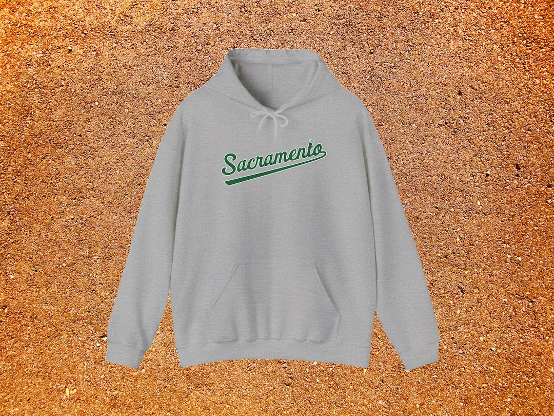 Sweat à Capuche Unisexe épais Gildan - Imprimé Sactown Sacramento Athletics / Oakland A's - Neuf Sans étiquettes