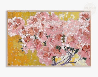 Vintage Azaleas Oil Painting: Floral Art Printable (Digital Download)