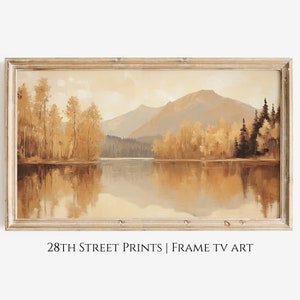 Samsung Frame tv art, Autumn Landscape painting, Vintage Frame TV Art, Art for frame tv Fall, Fall Digital download, lg tv art, Neutral Fall