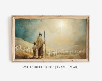 Shepherd's Nativity Scene Frame TV Art: Christian Christmas Decor (Digital Download)