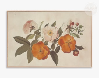 Vintage Orange Blossoms Painting: Summer Floral Art (Digital Download)