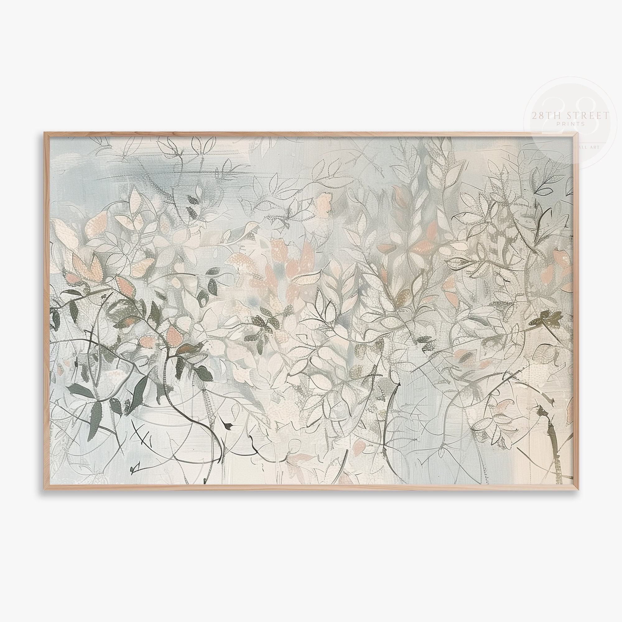 Vintage Botanical Art Print: Dancing Vines Painting (Digital Download)
