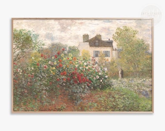 Vintage Garden Oil Painting: Monet&#39;s Artist Garden (Digital Download)