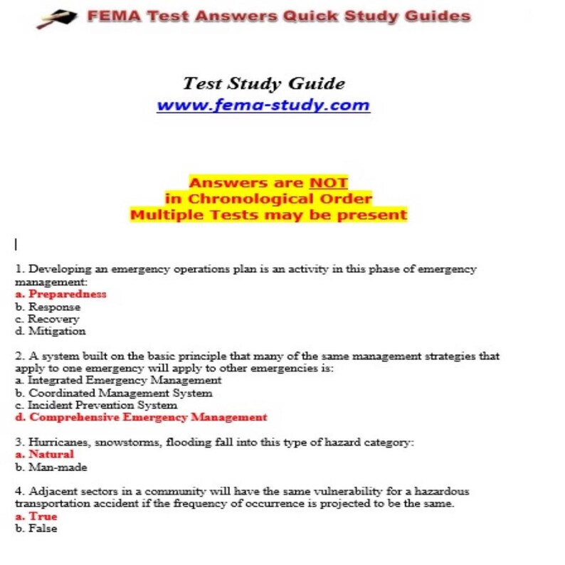 Fema Quick Guide IS-545.A Reconstitution Planning Course Test Answers Fema Test Answers ...